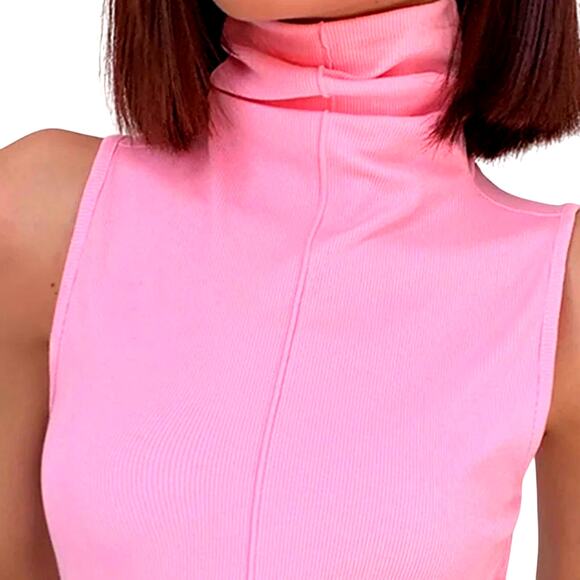 Commense Pink Sleeveless Turtleneck Top - Picture 3 of 7